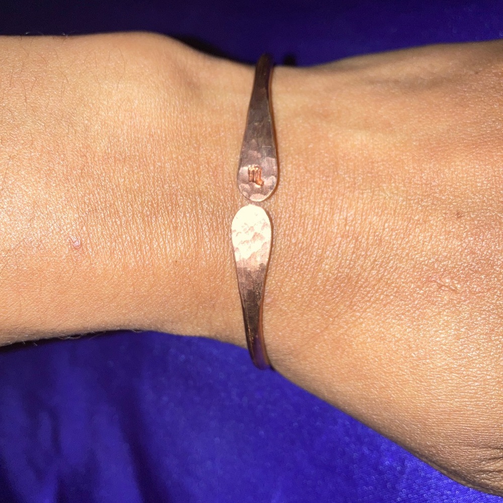 Thick Stamped Copper Zodiac Bangle - Scorpio